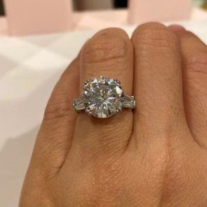 5 Carat Engagement Ring, CZ Bling Promise Ring, Cubic Zirconia Wedding Ring